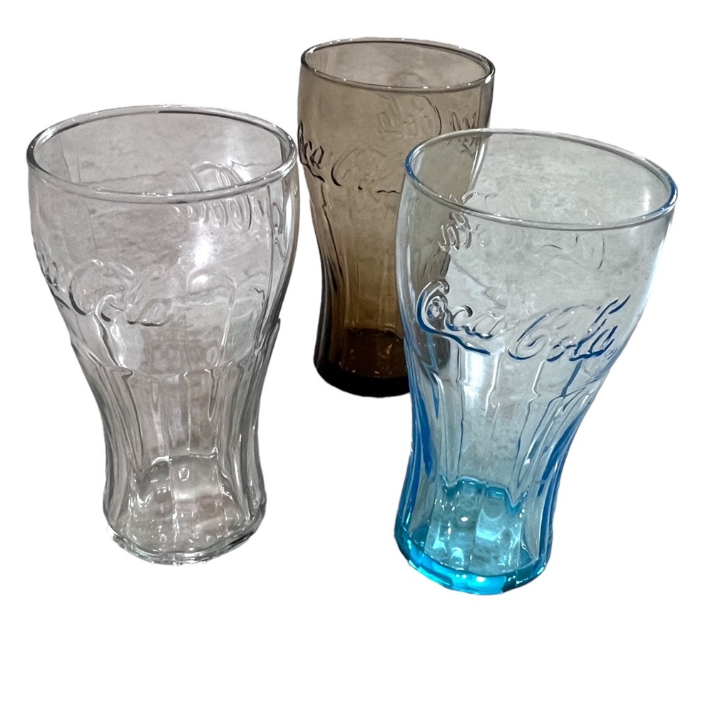 Coca Cola Coke Glassware Drinkware Vintage - set of 3